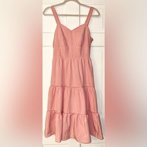 Belle Poque Sleeveless Layered Dress Sweatheart Neck Crochet Hem Flowy Dress